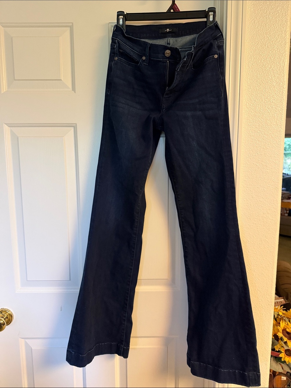 7 For All Mankind Indigo Flare Wide-Leg Jeans